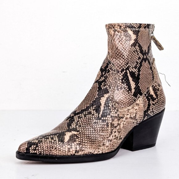 Dolce Vita Women Shanta Vegan Snake Print Pointy Toe Fashion Ankle Boots sz 7.5 - Picture 3 of 7